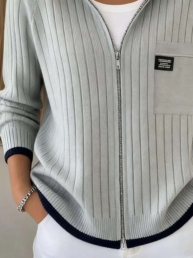 Women'S Casual Zipper Knitted Sweater Cardigan