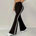 High-Waist Side Stripe Flared Pants